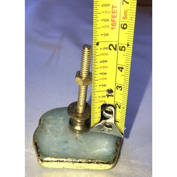 Drawer Cabinet Pull Knobs Sliced Agate Stone Blue Gold Lot of 11 NEW - Picture 6 of 8